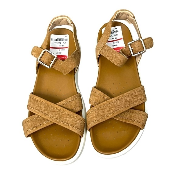 Geox Camel Color Natural Leather Sandals With Straps - Size 40 - Picture 3 of 13